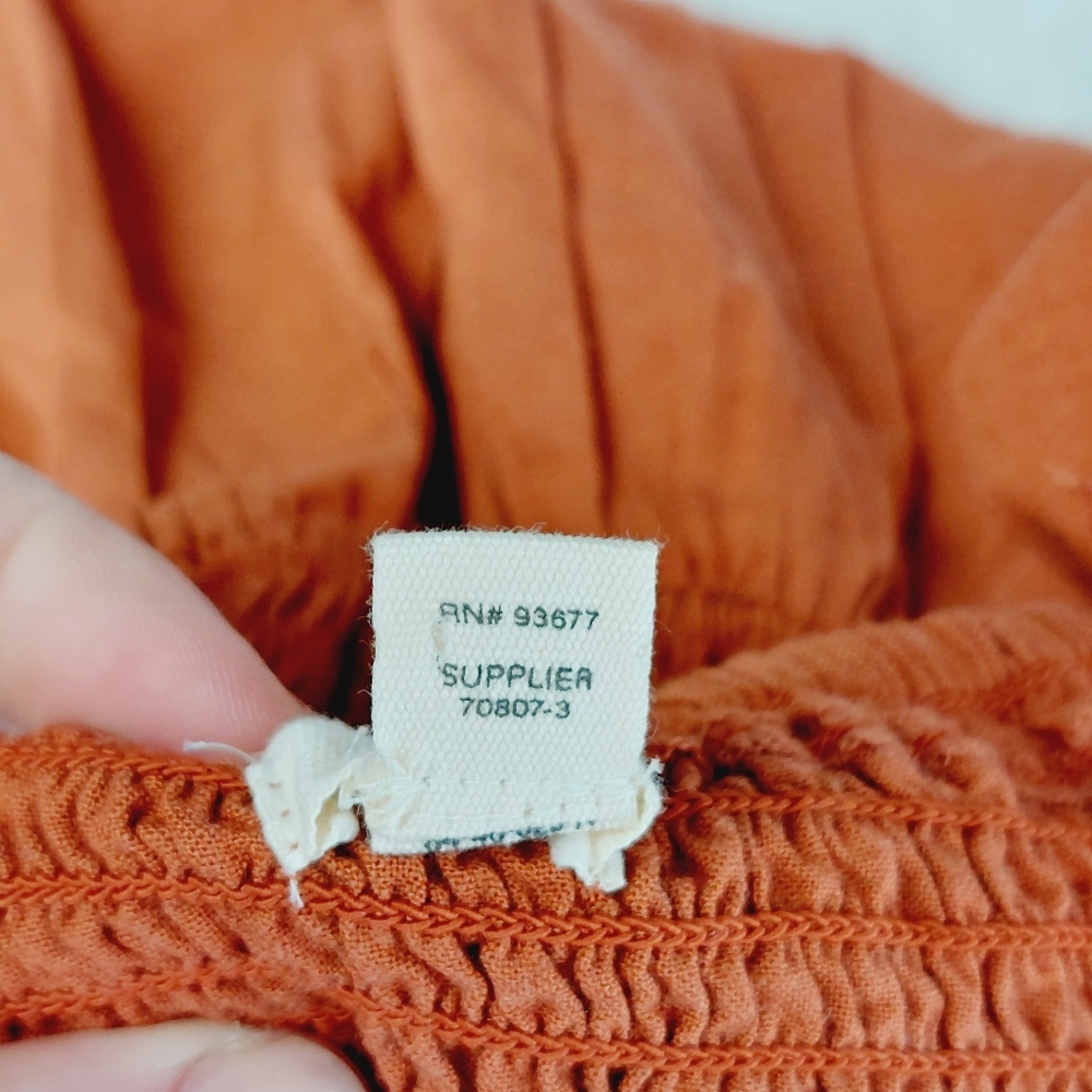 A.N.A. New Approach Rust Orange Button Down Linen… - image 7